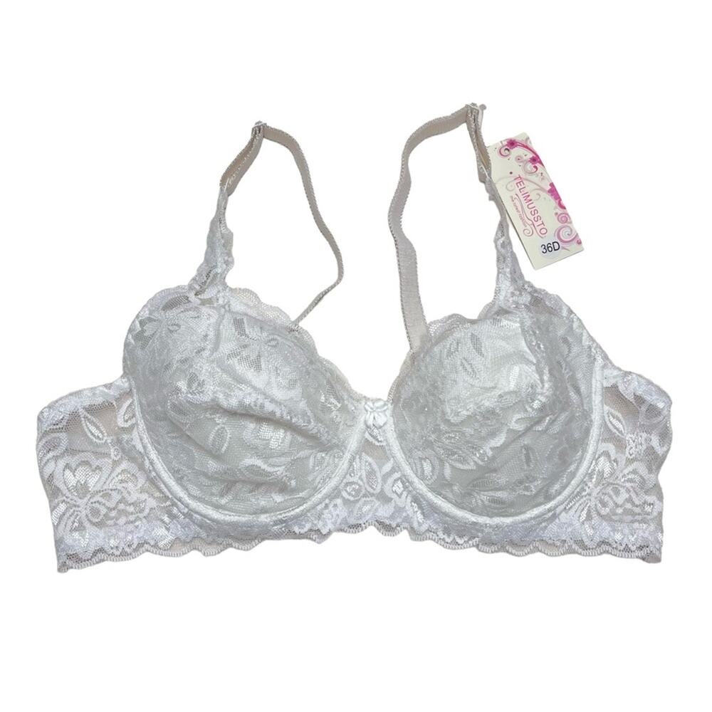 TELIMUSSTO white lace bra Size 36D